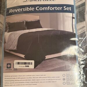 Black and Gray  with gold tones Comforter Set